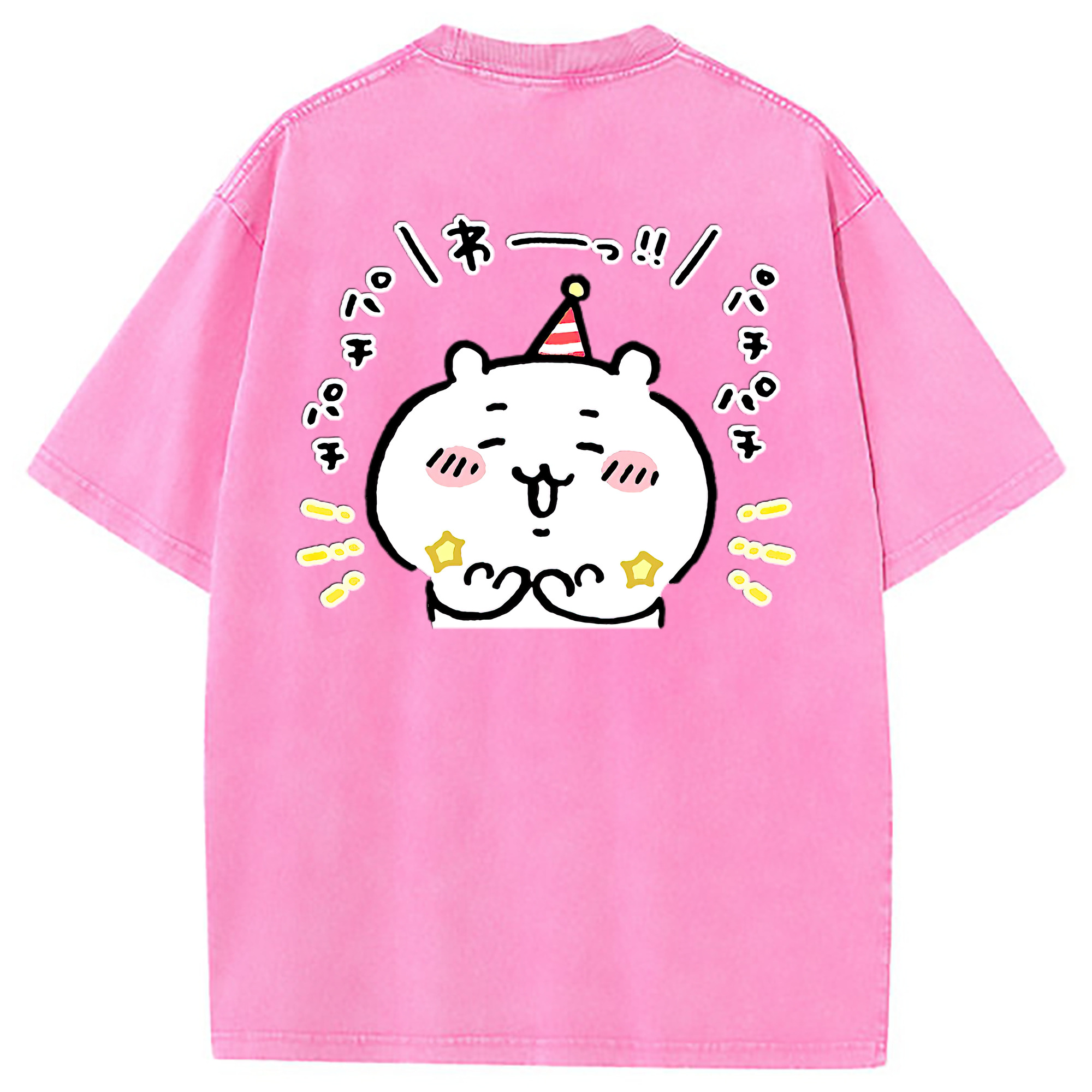 （画像用） ちいかわ ちいかわ Chii-kawa chiikawa 綿100% ヴィンテージ風 半袖Tシャツ（背面プリント）